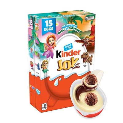 Kinder Joy Egg, Treat Plus Toy, Sweet Creams & Chocolatey Wafers, 15ct, 10.5 oz