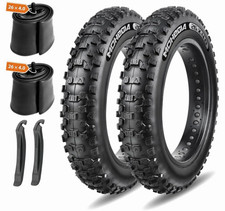 26x4.0 Fat Bike/Mountain Clincher Tires Knobby Tread w/ Tubes  Levers