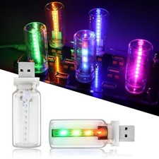 2 PCS USB Light for Car, Touch Control Mood Light with 7 Color Clear Glass