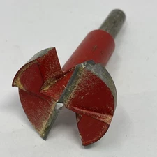 Vintage Freud Carbide Forstner Drill Bit 1 1/2” by 3/8-Inch Shank Red