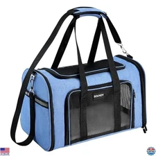Airline Approved Pet Carrier for Small Dogs & Cats Under 15lbs - Soft Sided Bag