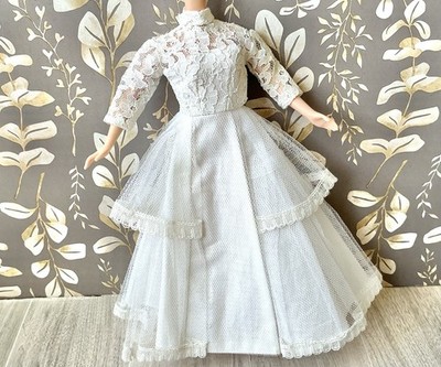 Barbie Clone Petra Uneeda Wendy Lace Tulle Wedding Gown Only Vintage 1960s