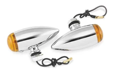 Bikers Choice Smooth Bullet Marker Lights - Amber Dual Filament Motorcycle