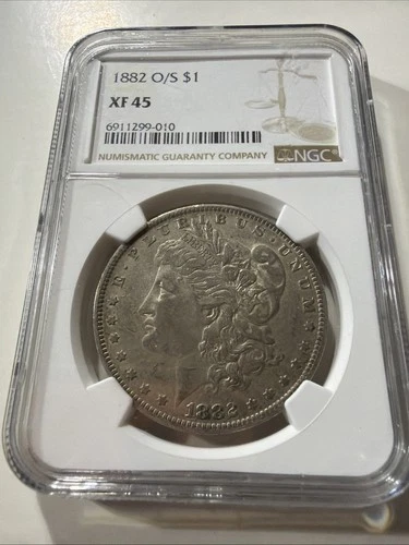 1882 O/S Morgan Silver Dollar NGC Graded XF 45