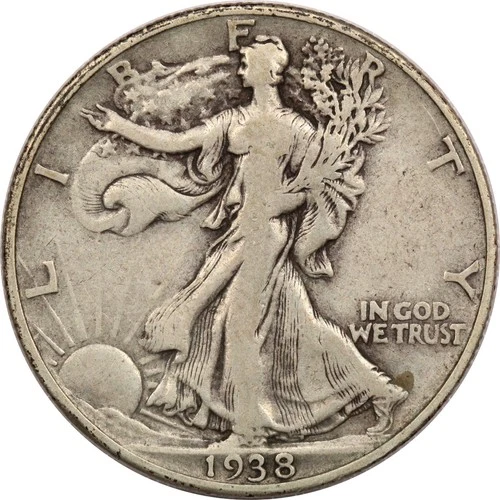 1938-D Walking Liberty Half Dollar 50C, Fine F+