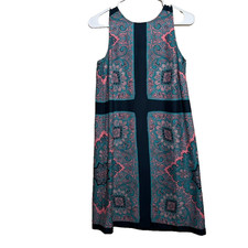 Loft Dress Women's Small Sleeveless Career Shift Printed Blue Pink Lightweight