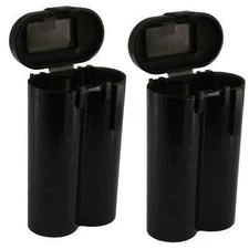 2 Black 18650 & CR123A 2 Battery Holder Storage Case for 18650 Batteries 