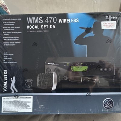 AKG WMS470-D5 Wireless Handheld Microphone, Dynamic, Supercardioid, 500-530MHz