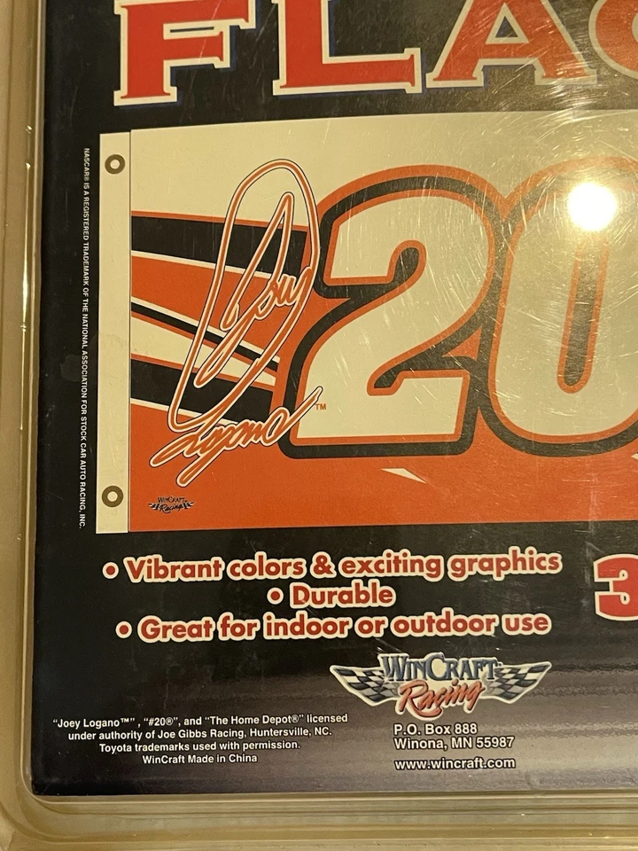 JOEY LOGANO #20 HOME DEPOT NASCAR 2 caras 3' x 5' bandera carreras de wincraft  Foto 4 de 4