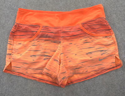 Nike Shorts Womens Medium Orange Running Gym Active Yoga Elastic Waist