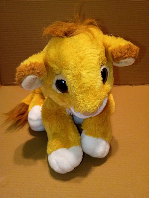 Vintage Disney The Lion King Floppy Baby Simba 12'' Plush.