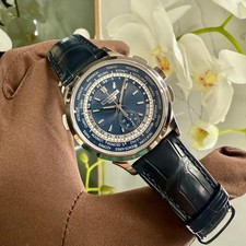 Patek Philippe  5930G-010 World Time Chronograph White Gold Blue 2021 Watch Full