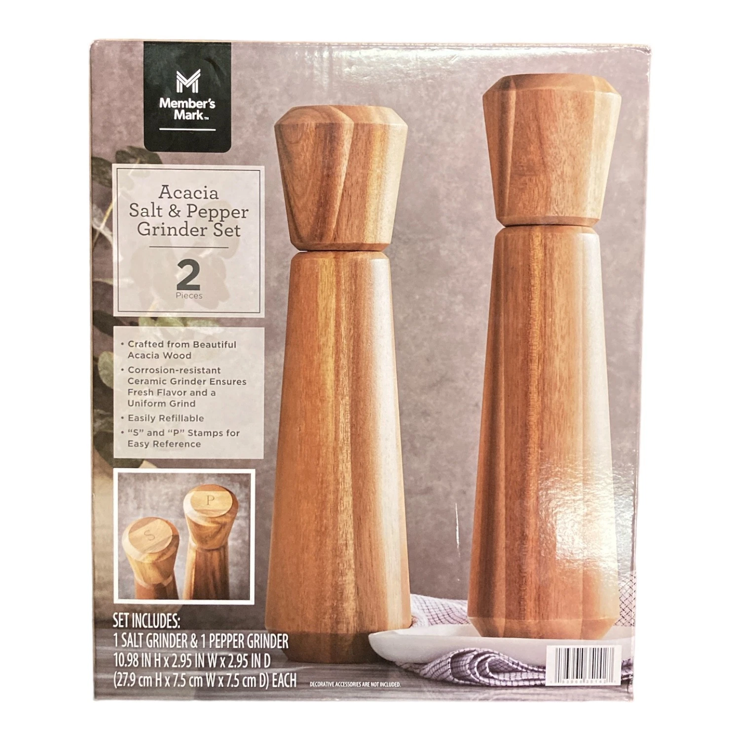 Member's Mark Acacia Salt and Pepper Mill Set (Natural)
Opens in a new window or tab