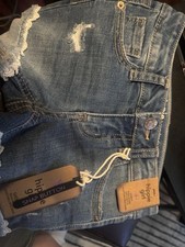 Hippie Girl NWT Girls Size 4 Shortie Reg-Rise Stretch Lace Trim Denim Shorts