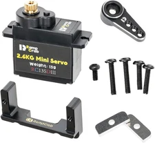 RC Steering Servo with Mount Bracket and Servo Horn for FMS FCX24, RC Car Parts,