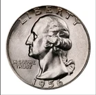 1956 Washington Quarter BU Uncirculated Mint State 90% Silver 25c US Coin