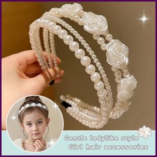 1/2 pieces of cute girls' imitation pearl headbands that do not hurt hair, sweet