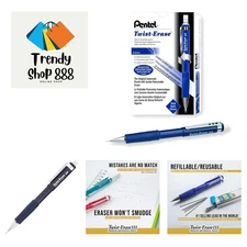 Twist-Erase III Mechanical Pencil, 0.9mm, Blue Barrel, Box of 12