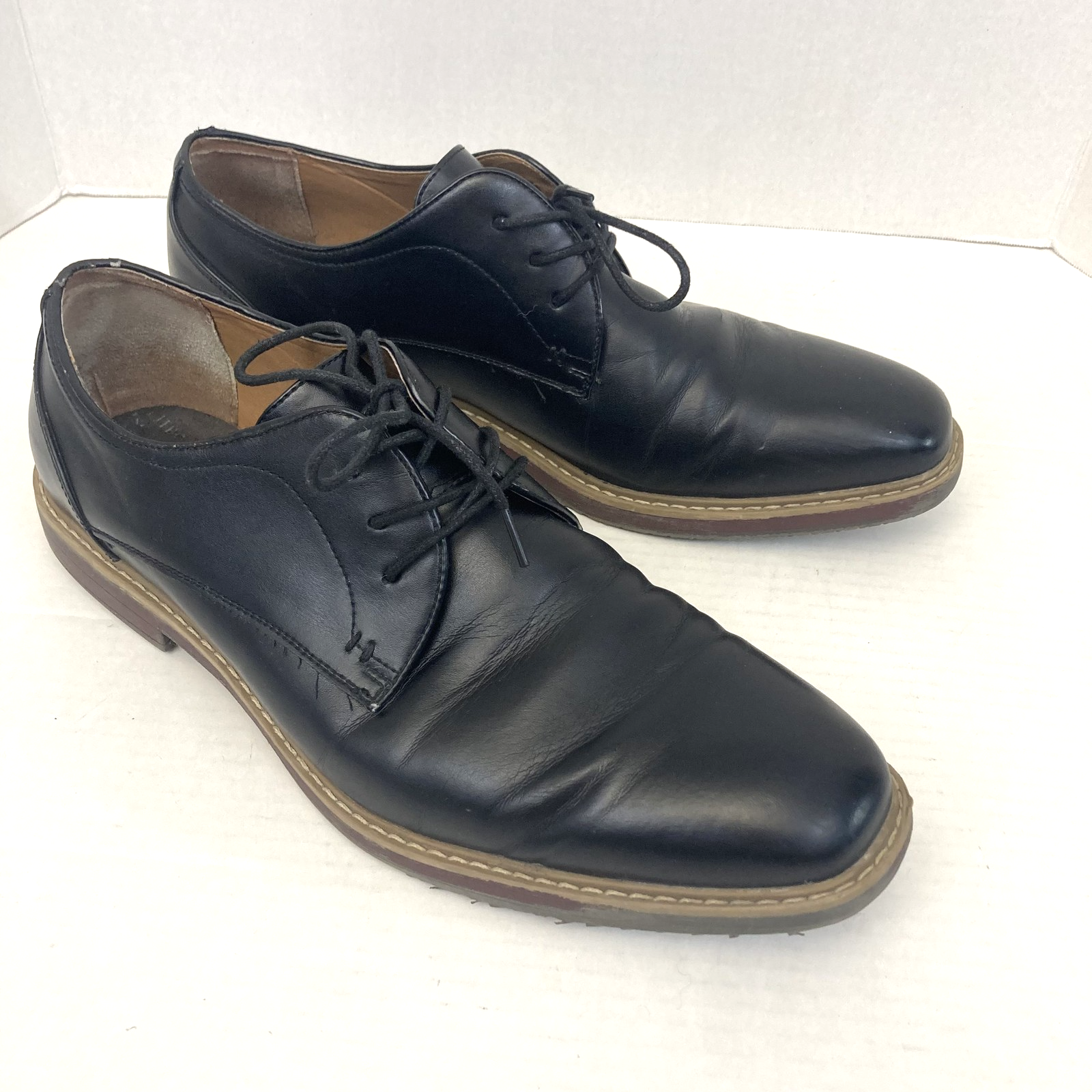 SAOLA Scarpe Oxford Nunn Bush uomo taglia 12 nere derby eleganti stringate suola comoda