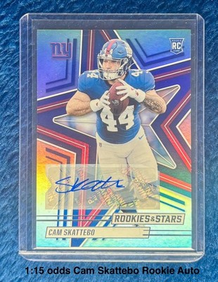 CHASE PACK 2025 Panini Rookies & Stars - Cam Skattebo #110 Signatures (AU, RC)