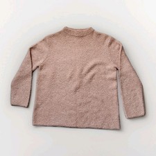 VTG Jones New York Sport Wool Blend Mock Neck Sweater Light Pink Fuzzy Sz XL EUC