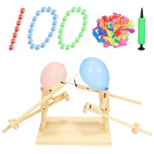 Handmade Wooden Fencing Puppets Balloon Game - 2024 New Handmade Wooden Battl...