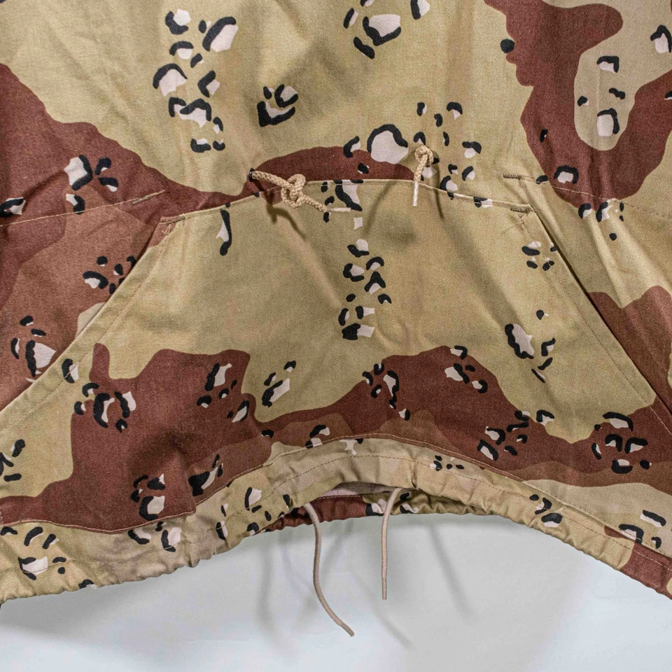 Military Anorak Hooded Pullover XL Made in USA Ripstop Chocolate Chip Camo - Image 4 of 4