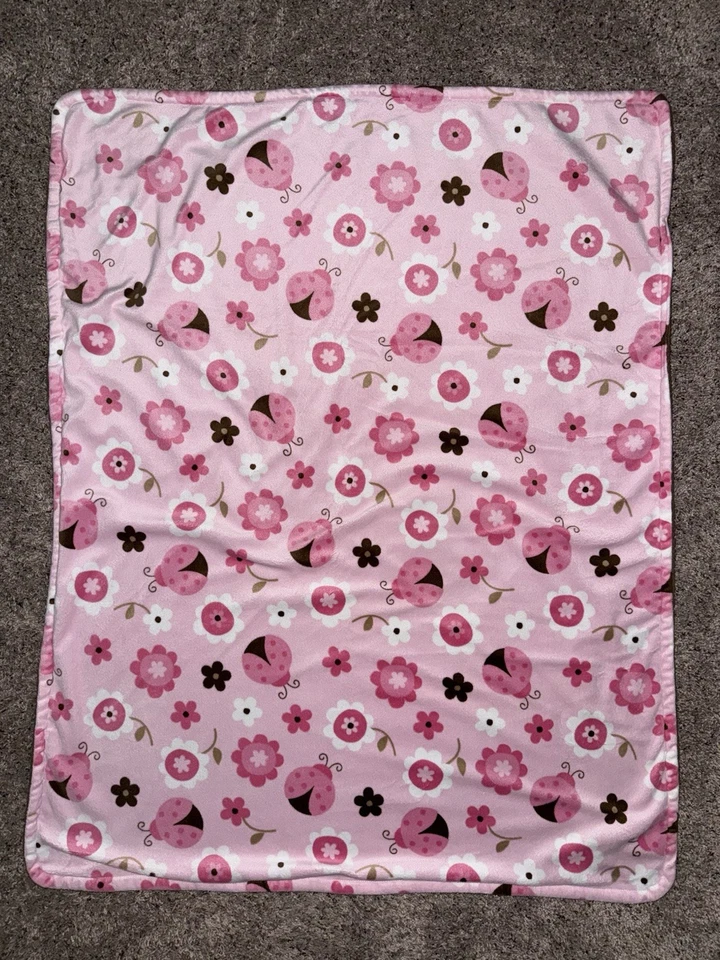 Baby Starters Rosa Tostado Marrón Ladybug Manta Suave Sherpa Seguridad Lovey 30x40" Foto 2 de 4