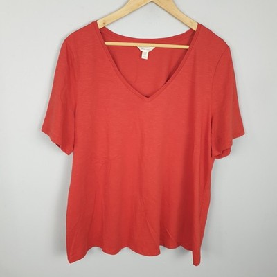 Seasalt Cornwall Burdock T-Shirt Damen 18 rot V-Ausschnitt Jersey vielseitig Lagenlook