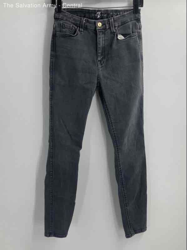 7 For All Mankind Womens Gray Medium Wash 5-Pocket Design Skinny Jeans Size 28