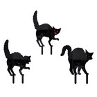 3 Pcs Halloween Acrylic Cat Yard Stakes Garden Outdoor Decoration