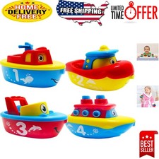 Fun Magnetic Boat Set - Educational Bath Toys for Toddlers, 4 boats included 