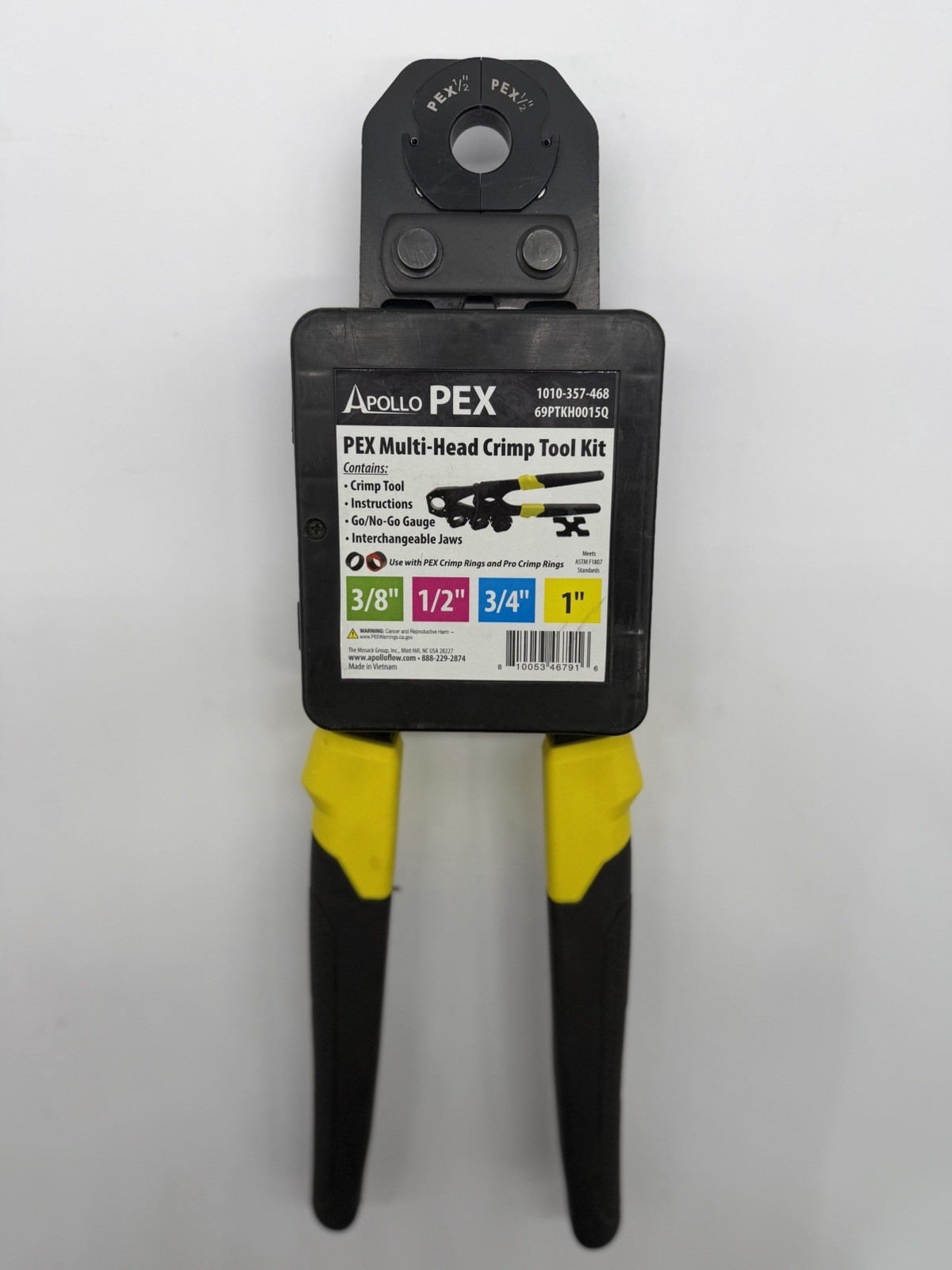Apollo 69PTKH0015Q 3/8”-1” Multi-Head PEX-B Crimp Tool Kit Complete