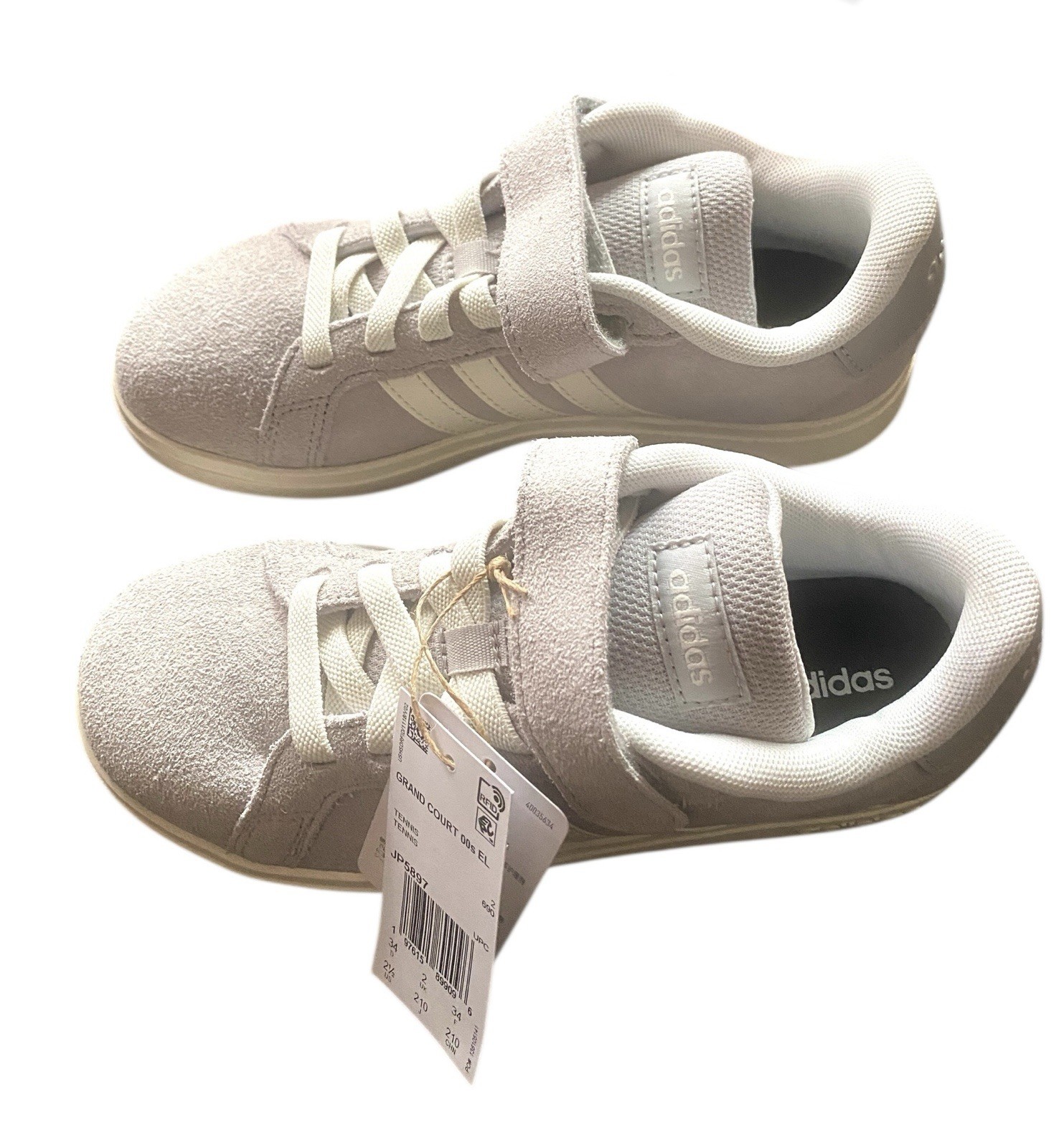Adidas Kids Grand Court Size 2 1/2 Tennis Shoe Sneaker NWT G