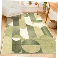 Green Rug 3x5 Washable Area Rugs for Bedroom Living Room Kitchen Entryway 