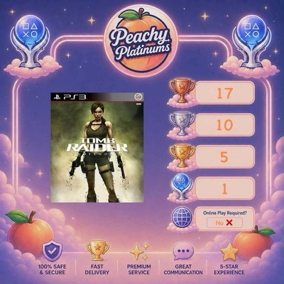 Tomb Raider: Underworld PS3 Platinum Trophy Service