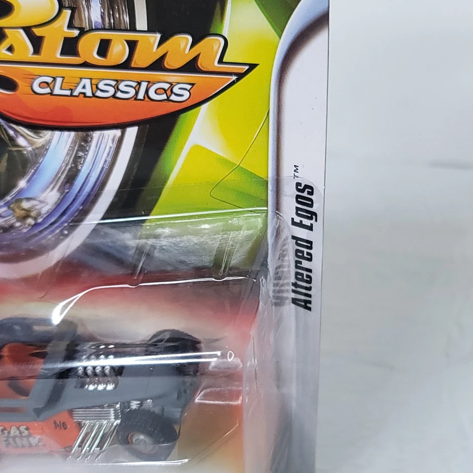 Hot Wheels Custom Classics Bone Shaker Orange Gray Altered Egos Gas Fink - Image 3 of 4