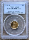 1999-W Gold Eagle $5 PCGS MS 69 (Unfinished Proof Dies)