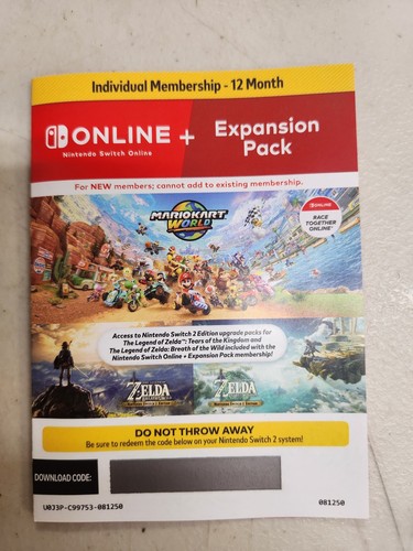 Nintendo Switch Online + Expansion Pack Individual Membership 12 Month