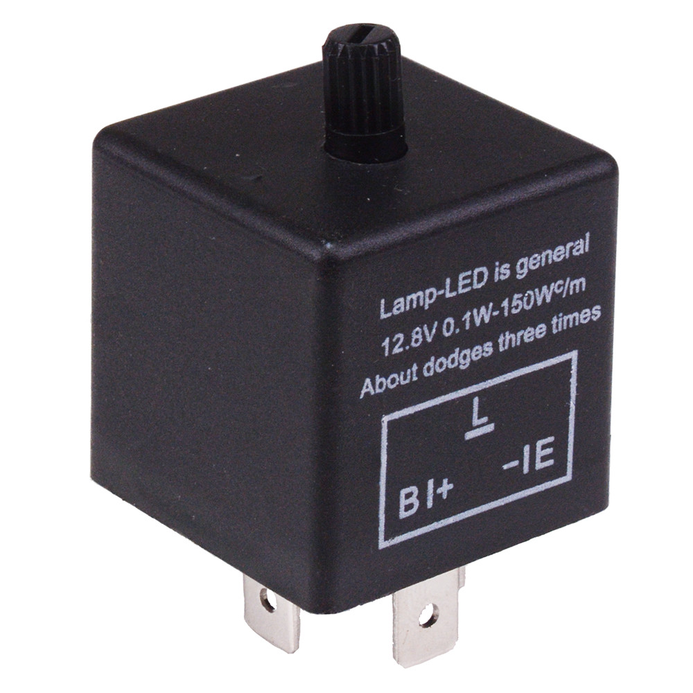 12V LED Flasher Relay 3 Pin Adjustable Frequency Auto Automotive
