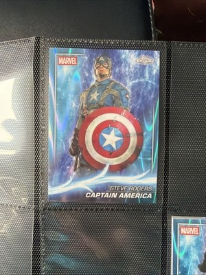 2025 Topps Marvel #20 Capitan America Steve Rogers Blue Raywave Color Match