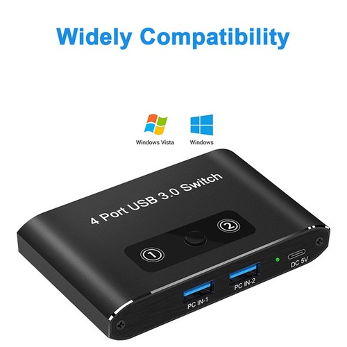 4-Port USB 3.0 Switcher 2 in 4 Out KVM USB KVM Switcher Drucker-Sharer fü3702 - Bild 4 von 6