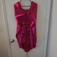 PrettyLittleThing Fuchsia Satin Ruched Cut Out Bodycon Dress Sleeveless UK 20