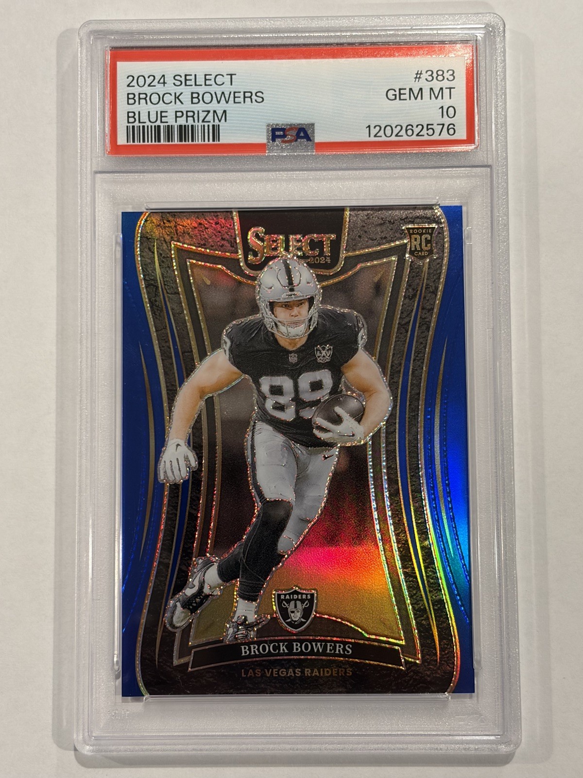 2024 Panini Select BROCK BOWERS RC Suite Level Blue Prizm /99 Raiders PSA 10