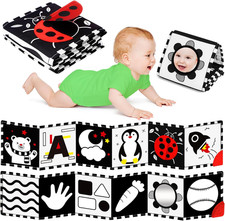 High Contrast Baby Toys for Newborn, Tummy Time Black and White Baby Toys for 0-