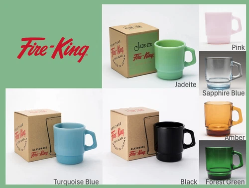 2. Fire-King Stacking Mug | Heritage Milk glass Vintage Jadeite Japan Limited