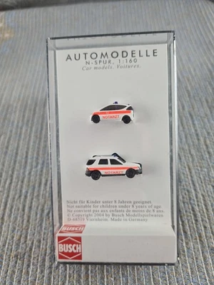 RAR! Spur N - 1:160 - 2 x Notarzt PKW Mercedes Benz - Busch N 8312 - Bild 1 von 2