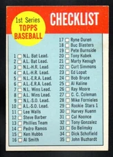 UNMARKED 1ST SERIES CHECK LIST 1963 TOPPS #79 EXCELLENT NO CREASES