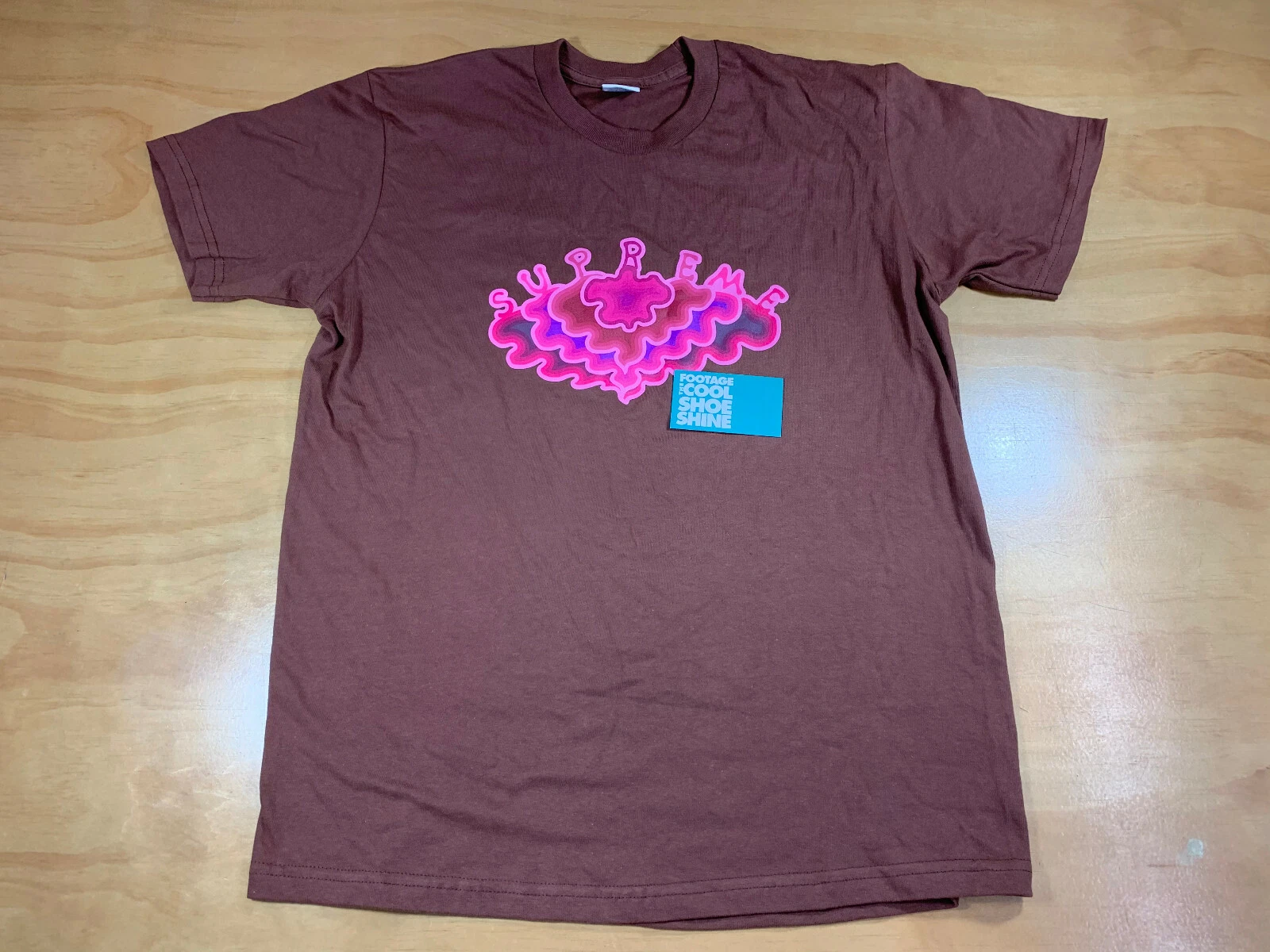 TEE SHIRT 2019 SS19 SUPREME CLOUD MARRON ROSE BOÎTE LOGO NEUF MOYEN M