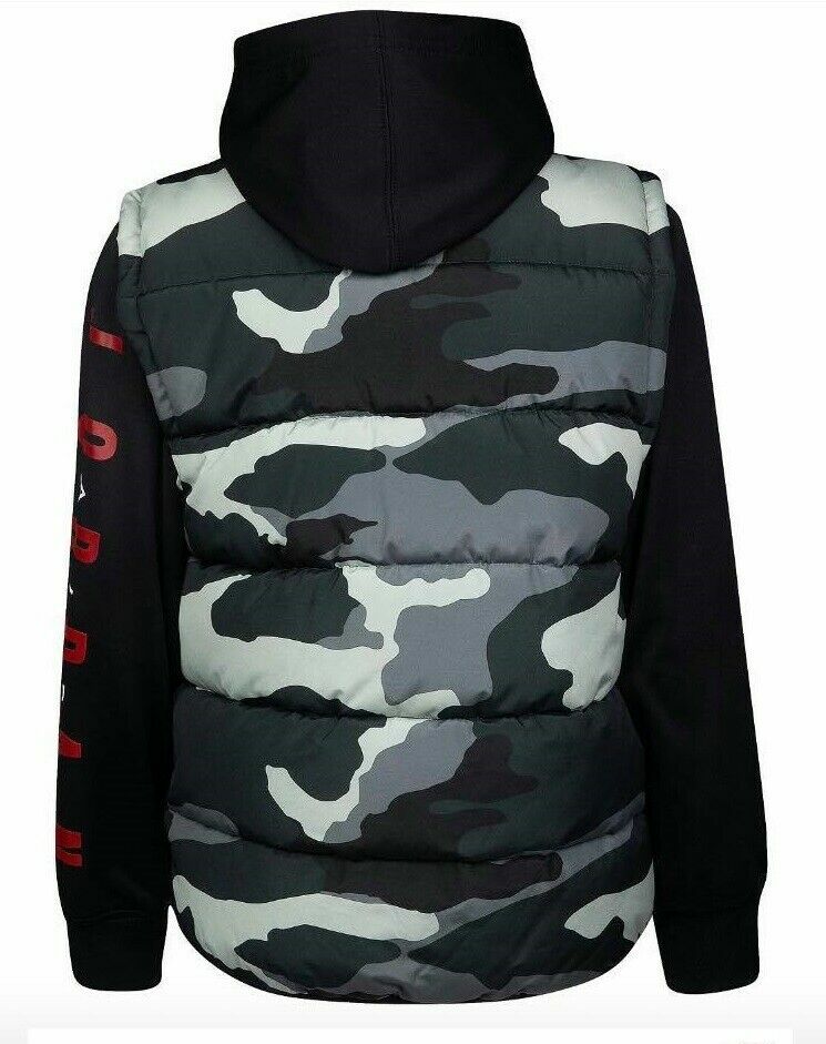 new AIR JORDAN boys LAYERED-LOOK HOODED Puffer VEST JACKET new AIR JORDAN boys LAYERED-LOOK HOODED Puffer VEST JACKET